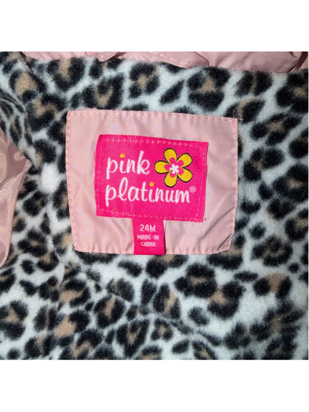Baby Platinum Puffer Jacket 24 Months Pink Leopard Print - Picture 7 of 10